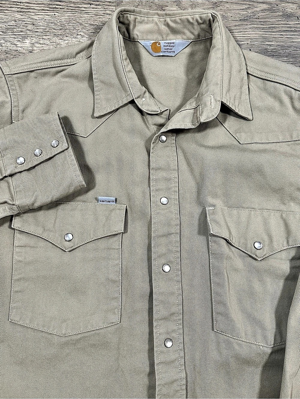 Carhartt Vintage Carhartt Rugged Outdoor Wear Western Pearl Snap Work Shirt L